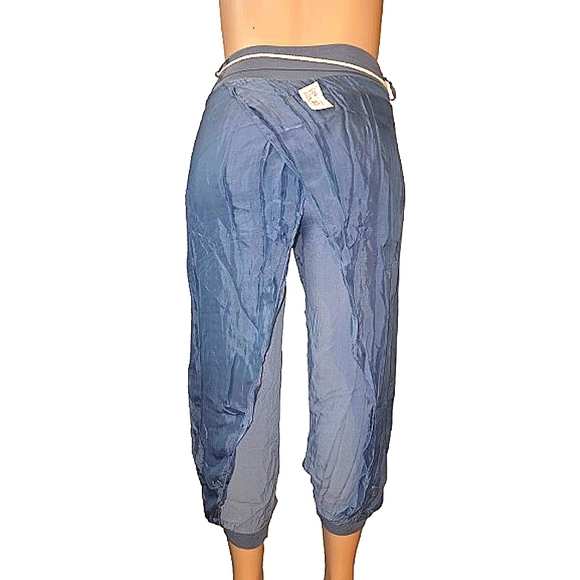 MEO MELL Pants - NWT, MEO MELL BLUE SILK HAREM WRAP JOGGER PANTS, one size